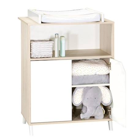 Commode à langer - Babyprice - Scandi naturel - 2 portes - 1 niche - En bois BEIGE 4 - vertbaudet enfant 