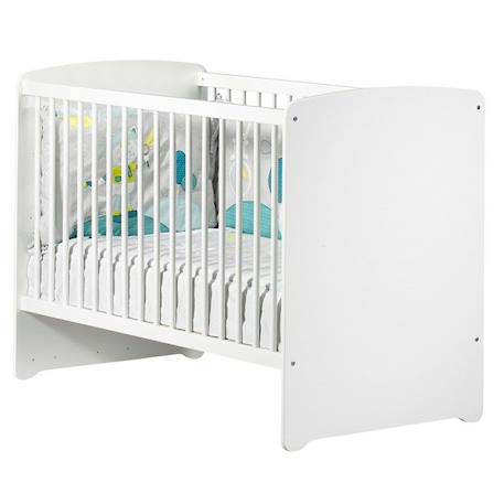 Lit bébé - 120 x 60 cm - Babyprice Basic - En bois blanc BLANC 1 - vertbaudet enfant 