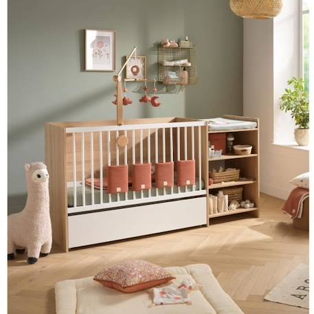 Tiroir de lit combiné évolutif  - Babyprice Up - Blanc - Sur roulettes BLANC 2 - vertbaudet enfant 