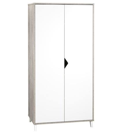 Armoire bébé Scandi Gris - Bois - Blanche - 2 portes - Babyprice GRIS 1 - vertbaudet enfant 