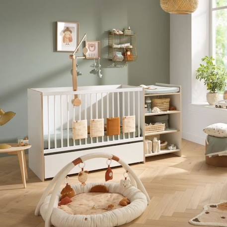 Tiroir de lit combiné évolutif - Babyprice First - Blanc - Sur roulettes BLANC 2 - vertbaudet enfant 