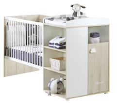 Chambre et rangement-Lit Combiné - 120x60cm - Evolutif en 90x190cm - Babyprice Smile - Hêtre