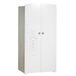 Chambre et rangement-Chambre-Armoire bébé Teddy - Bois - Blanche - 2 portes - 175x85x56cm - Babyprice