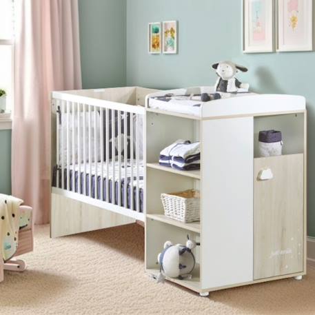 Lit Combiné - 120x60cm - Evolutif en 90x190cm - Babyprice Smile - Hêtre BEIGE 2 - vertbaudet enfant 