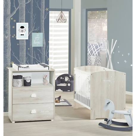 Lit bébé à barreaux - 120 x 60 cm - Babyprice Smile - Hêtre BEIGE 3 - vertbaudet enfant 