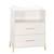 Commode à langer - Babyprice - Joy Naturel - 2 tiroirs - 1 niche - Blanc - Sur pieds en bois naturel BLANC 1 - vertbaudet enfant 