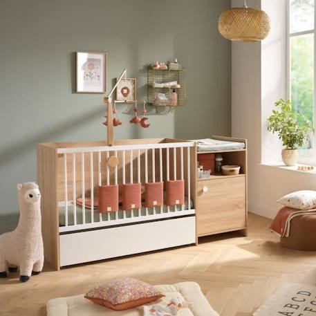 Tiroir de lit combiné évolutif  - Babyprice Up - Blanc - Sur roulettes BLANC 3 - vertbaudet enfant 