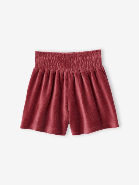 Short smocké en velours fille prune 2 - vertbaudet enfant 