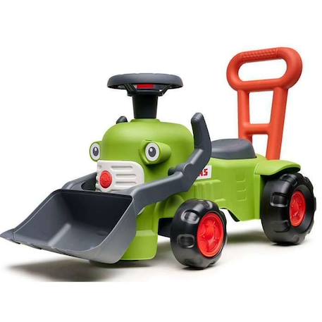 Porteur vintage Claas 1er âge avec pelle frontale et canne de poussée - Fabriqué en France - 90% de plastique recyclé - Dès 12 mois VERT 1 - vertbaudet enfant 