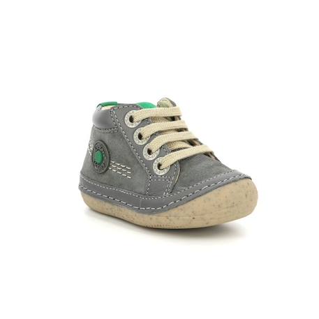 KICKERS Bottillons Sonistreet bordeaux BEIGE+GRIS 6 - vertbaudet enfant 