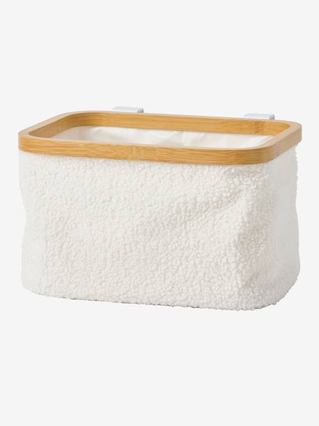 Panier de rangement en sherpa pour table à langer blanc 3 - vertbaudet enfant 