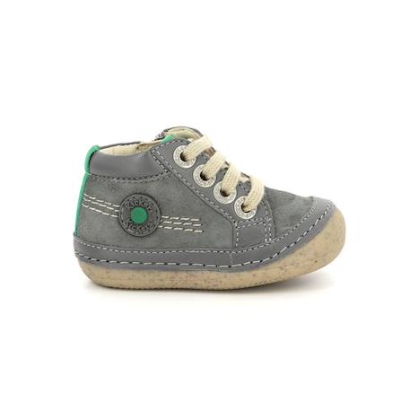 KICKERS Bottillons Sonistreet gris BEIGE+BLANC+GRIS 9 - vertbaudet enfant 