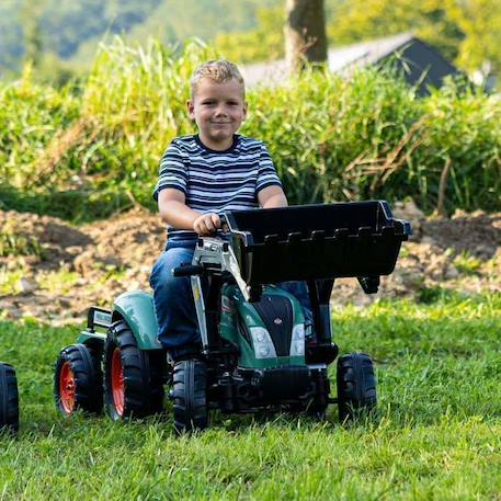 Tractopelle à pédales Farm Lander avec remorque - FALK - Dès 3 ans - 100% Fabriqué en France - Contient 50% de plastique recyclé VERT 5 - vertbaudet enfant 