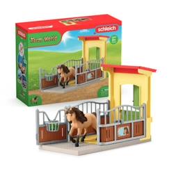 -Box avec Poney Icelandais - Extension Ferme Educative, Coffret schleich avec 1 box et 1 figurine poney, pour enfants dès 3 ans -