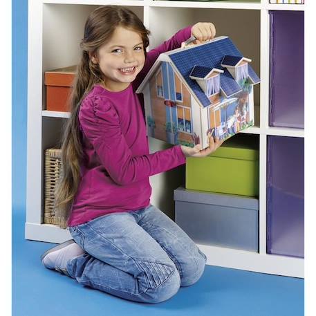 PLAYMOBIL Maison Transportable Bleue, 3 personnages, Accessoires inclus, 70985, Dollhouse, La maison traditionnelle BLEU 3 - vertbaudet enfant 