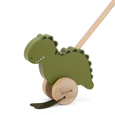 Jouet à pousser en bois - FSC Mr Dino - Vert - Trixie VERT 2 - vertbaudet enfant 