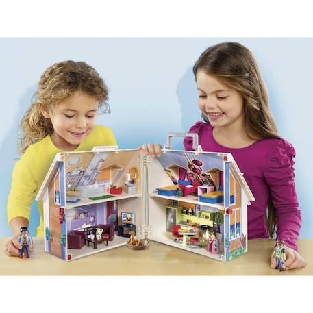 PLAYMOBIL Maison Transportable Bleue, 3 personnages, Accessoires inclus, 70985, Dollhouse, La maison traditionnelle BLEU 5 - vertbaudet enfant 
