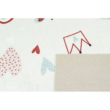 Tapis chambre enfant - Coeur et Arc En Ciel Rose - 80 x 150 cm - Rose - Nazar Rugs BLANC 4 - vertbaudet enfant 