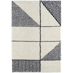 Linge de maison et décoration-Tapis chambre enfant - Crème Bleu Motifs Géométriques par Nazar Rugs - 120 x 160 cm Bleu 160 x 230 cm