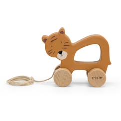 Jouet à tirer en bois FSC - Mr Tiger - Orange - A partir de 12 mois - Trixie  - vertbaudet enfant