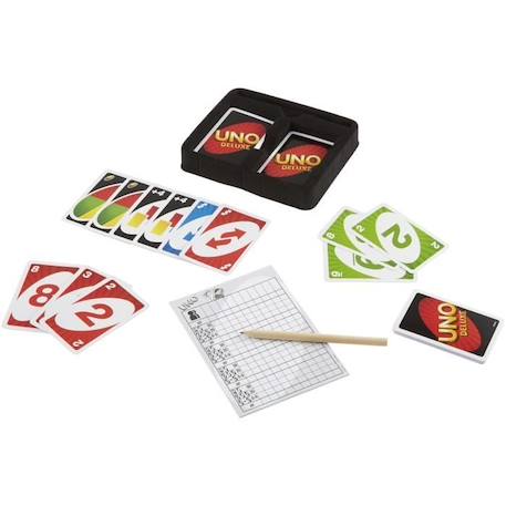 Mattel Games - Uno Deluxe - Jeu de Cartes Famille  - 2 à 10 joueurs - Dès 7 ans ROUGE 4 - vertbaudet enfant 