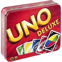 Jouet-Jeux de société-Mattel Games - Uno Deluxe - Jeu de Cartes Famille  - 2 à 10 joueurs - Dès 7 ans