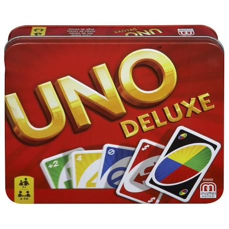 Mattel Games - Uno Deluxe - Jeu de Cartes Famille  - 2 à 10 joueurs - Dès 7 ans ROUGE 2 - vertbaudet enfant 