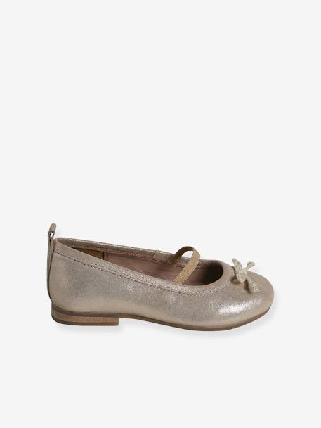 Ballerines cuir fille or 2 - vertbaudet enfant 