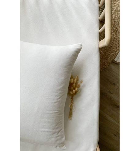 Protège oreiller en flanelle de coton bio (40 x 60 cm) BLANC 1 - vertbaudet enfant 