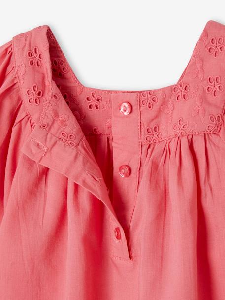 Blouse encolure carrée en broderie anglaise bébé écru+framboise+vert sauge 10 - vertbaudet enfant 