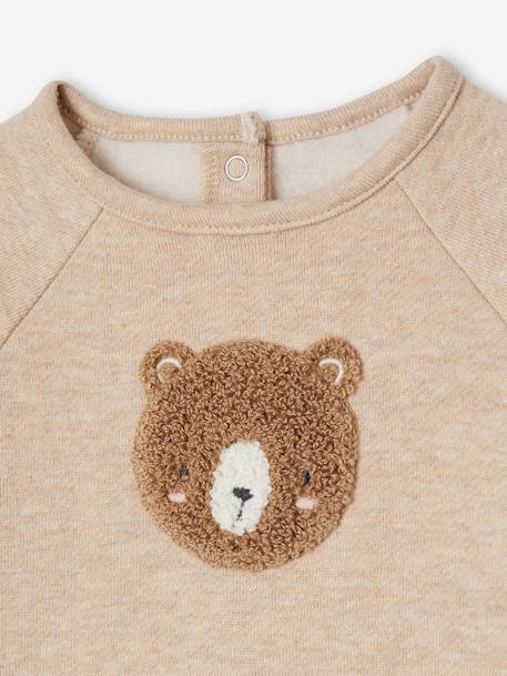 Ensemble bébé sweat et pantalon beige chiné+écru+rose 5 - vertbaudet enfant 