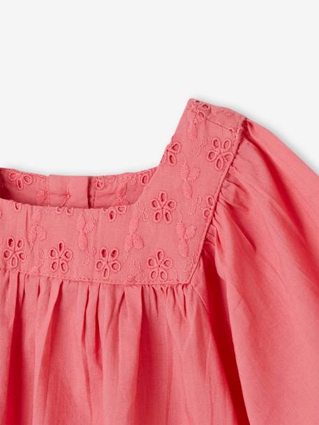 Blouse encolure carrée en broderie anglaise bébé écru+framboise+vert sauge 9 - vertbaudet enfant 