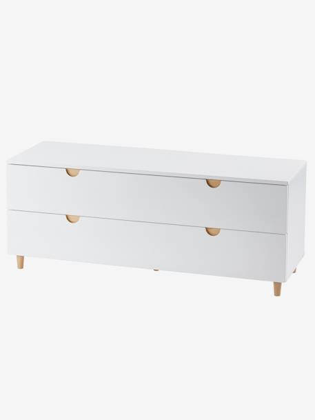 Commode 2 tiroirs sous pente LIGNE SMILE blanc 3 - vertbaudet enfant 