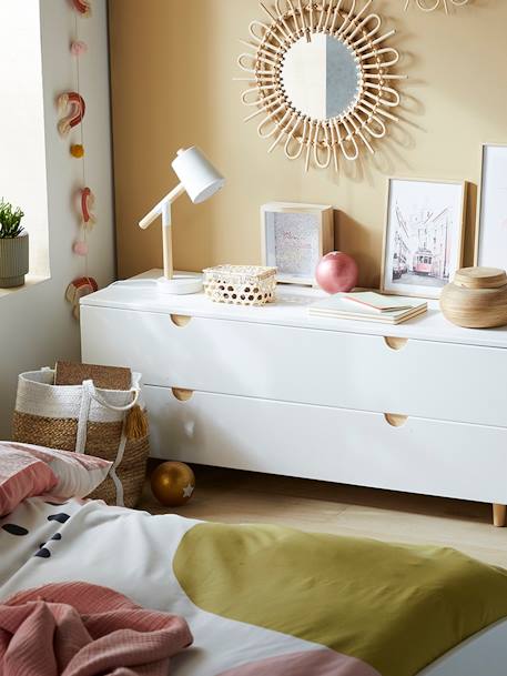 Commode 2 tiroirs sous pente LIGNE SMILE blanc 6 - vertbaudet enfant 