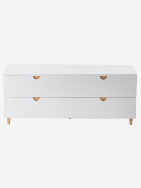 Commode 2 tiroirs sous pente LIGNE SMILE blanc 2 - vertbaudet enfant 