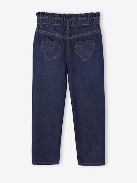 Jean Mom poches coeur au dos fille denim brut+denim gris+stone 2 - vertbaudet enfant 