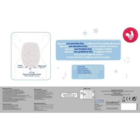 Peluche veilleuse et musicale - JEMINI - LEON LE DRAGON - Bleu - Mixte - 39 cm BLEU 5 - vertbaudet enfant 