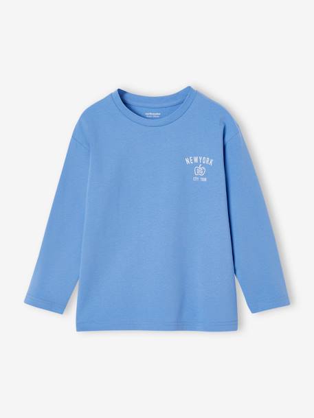 T-shirt garçon motif New York poitrine et dos bleu azur 1 - vertbaudet enfant 