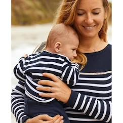 Vêtements de grossesse-Marinière BÉBÉ Morgat blanc coton bio - Made in France