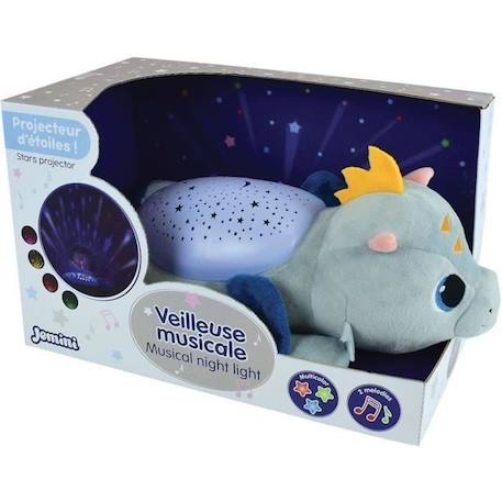 Peluche veilleuse et musicale - JEMINI - LEON LE DRAGON - Bleu - Mixte - 39 cm BLEU 4 - vertbaudet enfant 