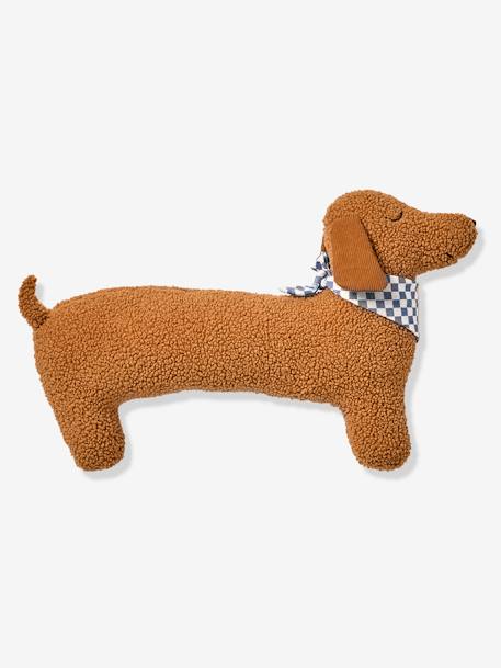 Coussin chien teckel en sherpa ACHILLE marron 2 - vertbaudet enfant 