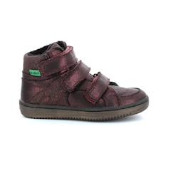 KICKERS Baskets hautes Lohan bordeaux  - vertbaudet enfant