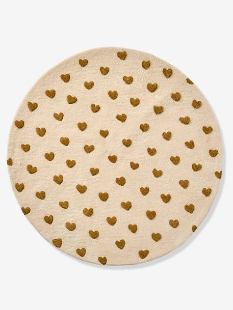 Tapis rond Cœur beige imprimé 2 - vertbaudet enfant 