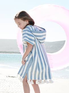 Linge de maison et décoration-Linge de bain-Poncho de bain enfant à rayures personnalisable