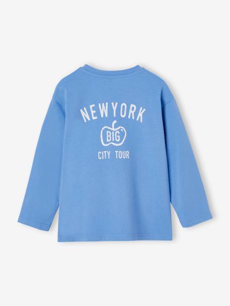 T-shirt garçon motif New York poitrine et dos bleu azur 2 - vertbaudet enfant 