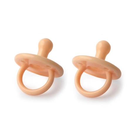 Tétines Bébé - FILIBABBA - Silicone - Peach - Bout rond - Lot de 2 sucettes ORANGE 1 - vertbaudet enfant 