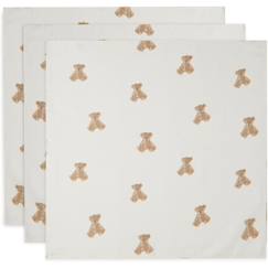 -Lange gaze de Coton Small 70x70cm Teddy Bear (3pcs) - Beige