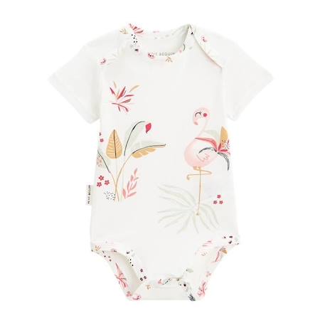 Lot de 2 bodies bébé manches courtes Petit Paradis BLANC 3 - vertbaudet enfant 