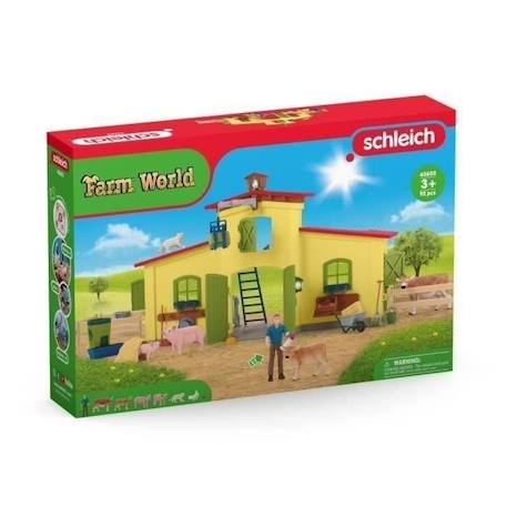 Ensemble de Figurines Animaux de la Ferme avec Accessoires - Coffret Ferme éducative de 92 Pièces avec Vache, Cheval, Cochon et JAUNE 3 - vertbaudet enfant 