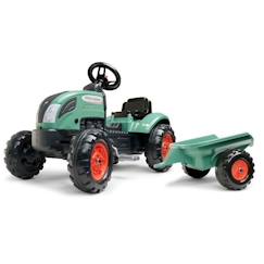 Jouet-Jeux de plein air-Véhicules enfant-Tracteur à pédales Farm Lander avec remorque - FALK - Dès 2 ans - 100% Fabriqué en France - Contient 50% de plastique recyclé